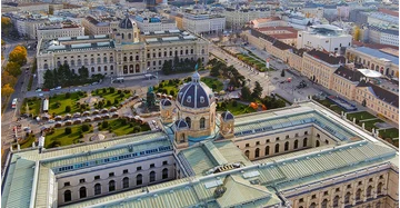 Luftaufnahme auf das Museumsquartier Wien