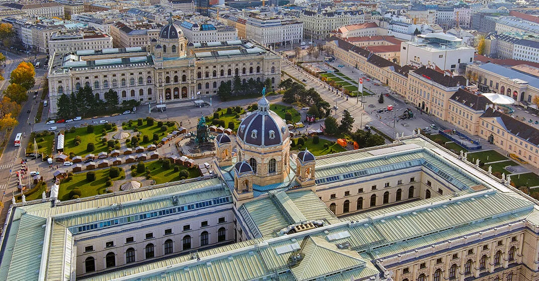 Luftaufnahme auf das Museumsquartier Wien