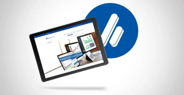 Ein Tablet zeigt eine Website mit Finanzdaten auf mehreren Bildschirmen Konzept: Digitale Datenanalyse Text: Wir bringen Sie bei Google nach oben Websites Print&Concept Agentur Portfolio Kontakt Impressum Datenschutz