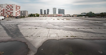 Ein perfektes Beispiel für eine Betonwüste: Das Areal Neu Marx in Wien.