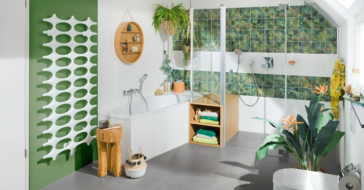 Galerie-Bild 4: Kermi_Designheizkörper Ideos_Badmilieu grün_1000.jpg