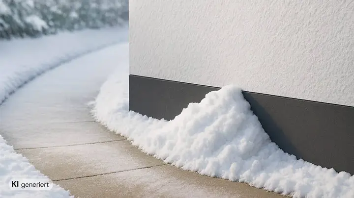 Galerie-Bild 1: KI generiertes Bild von einem Gebäudesockel mit Schnee