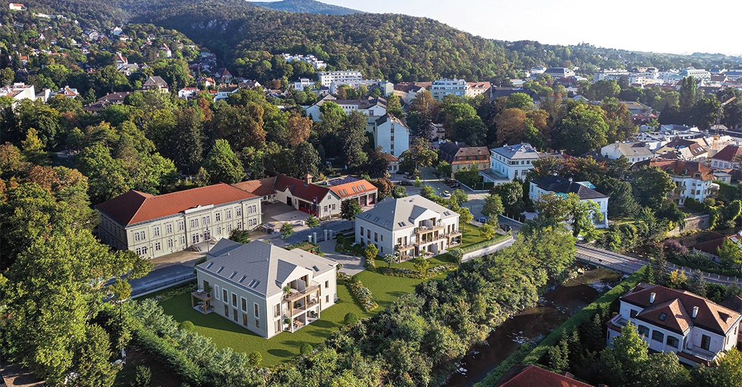 Vogelperspektive auf das Bauprojekt HELENE in Baden