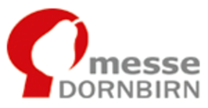 Logo mit stilisierter roter Birne und grauem Schriftzug messDORNBIRN auf weißem Hintergrund