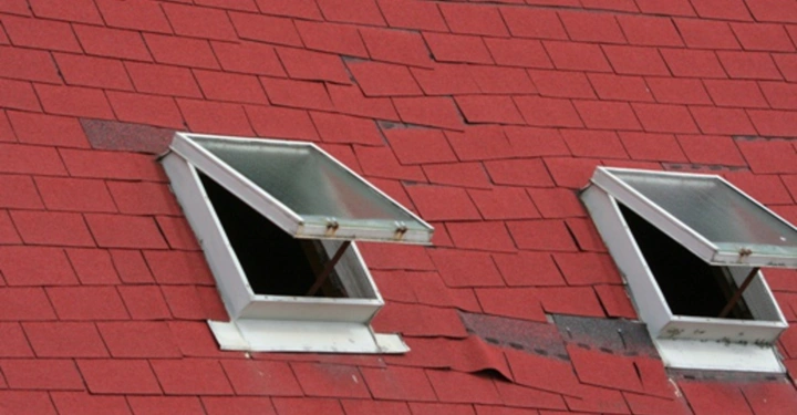 Galerie-Bild 5: Zwei geöffnete Dachfenster mit weißen Rahmen befinden sich auf einem mit roten Schindeln gedeckten Dach.