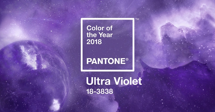Galerie-Bild 9: Text: Color of the Year 2018 PANTONE Ultra Violet 18-3838 Objekt: Ultra Violet Schrift Aktion: Verbreitung der Farbe im Raum Kontext: Sternenhimmel und Planeten im lila Farbspektrum