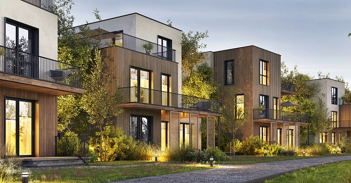 Reihenhäuser sind praktisch und sparen Energie. Dafür gibt es Einbußen bei der Privatsphäre.