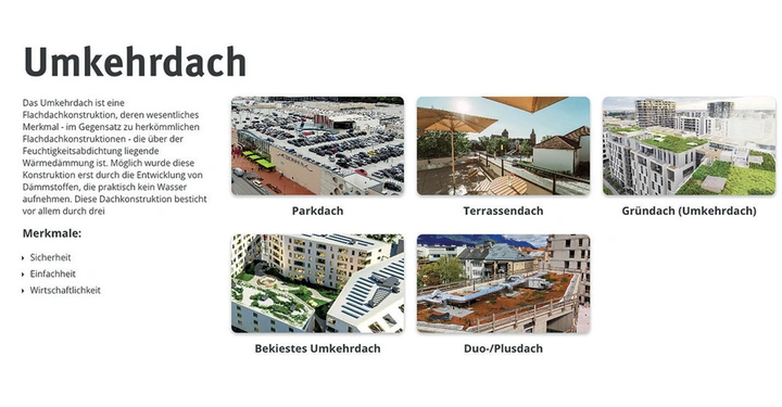 Galerie-Bild 1: Informationsblatt mit Text und Bildern zum Thema Umkehrdach